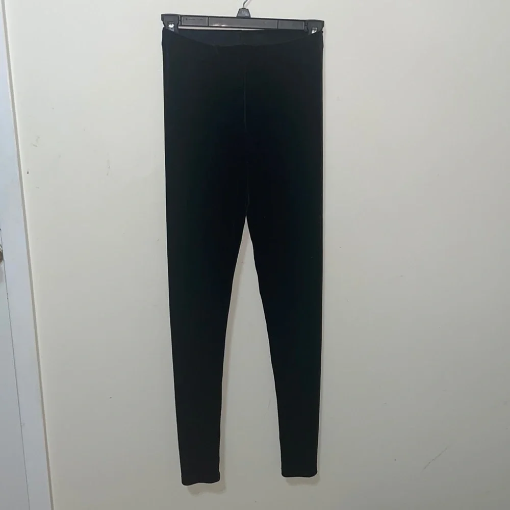 Zara black velvet leggings - Picture 4 of 11